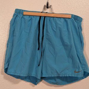 Nike Dri Fit Running Shorts (Cyan/Blue, Large)